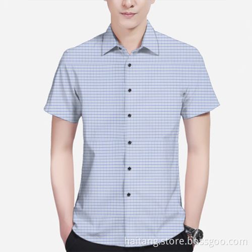Check Polyester fabric Dobby Bamboo fabric Worker's Shirt